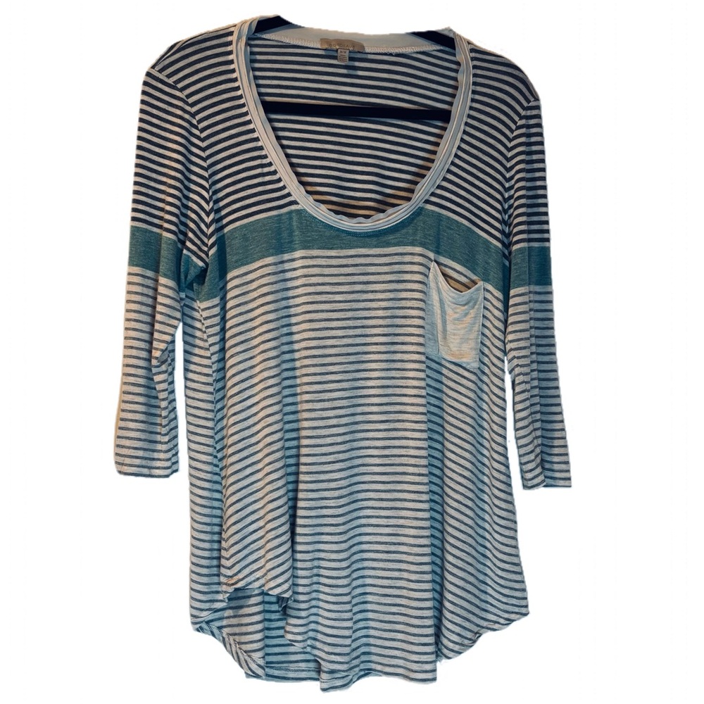 Women’s Bordeaux Shirt Striped Gray & white Size Medium